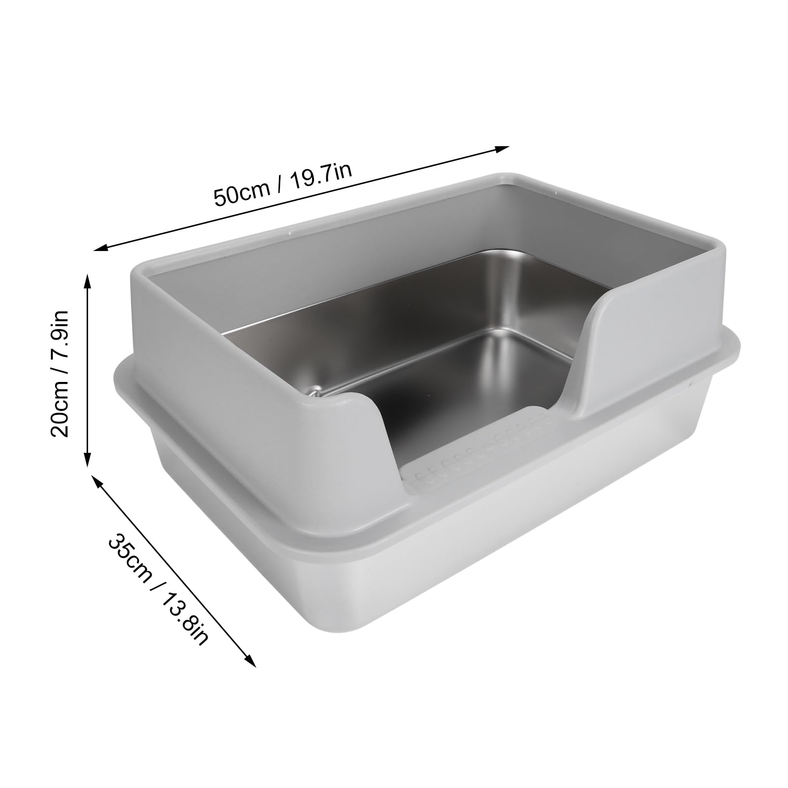 Lettiera per Gatti in Acciaio Inossidabile, Facile da Pulire, Antiching, con un Design Chiuso Unico per Animali Domestici Medium, Adatto per Gatti, Conigli e Cavie (Grigio di piccole