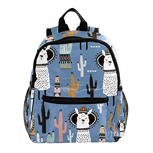 Sac à dos étudiants de 3 à 8 ans style cactus et lama pour la rentrée