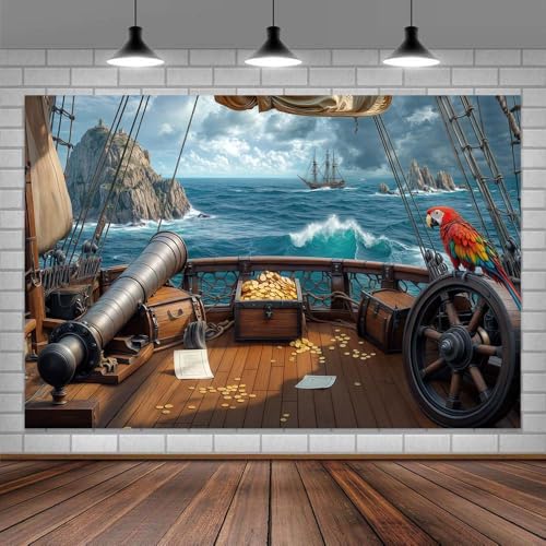 Fondo Fotográfico Barco Pirata 7X5FT miniatura 5