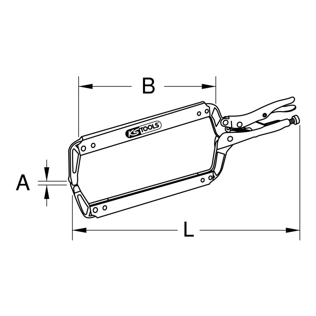 KS Tools 115.1072 Szczypce chwytne z klamra spawacza, XL, 450mm