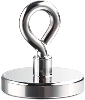 UCINNOVATE Fishing Magnets, 1.88" Fishing Magnets 150 LBS Pulling Force Powerful Round Neodymium Magnet with Countersunk Hole and Eyebolt, Great for Salvage or Magnetic Fishing