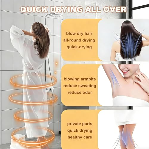 Secador corporal impermeable con aire caliente para el baño 3