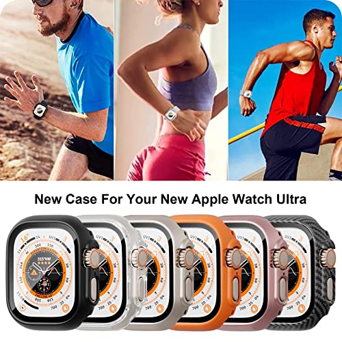Image of 2 Pack Case with Tempered Glass Screen Protector for Apple Watch Ultra 49mm,JZK Slim Guard Bumper Full Coverage Hard PC Protective Cover Thin Case for iWatch Ultra 49mm Accessories,Starlight