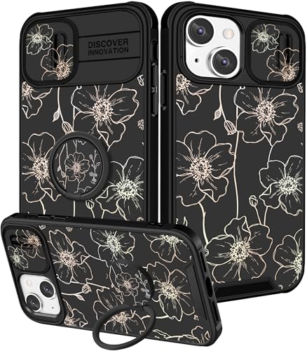 Image of Funermei for iPhone 14 /for iPhone 15 Plus Case - Women Girls Cute Phone Cover Girly Pretty Aesthetic Floral Flower Unique Design with Camera Cover Funda for Apple for iPhone 14 /for iPhone 15 Plus
