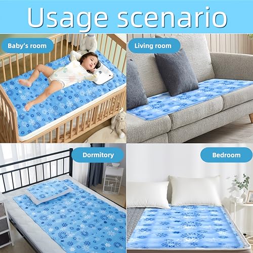 Gel Cooling Mat With Pillow For Adult, Summer Cooling Body Pad Cooling Mattress For Human Cushion Comfortable Cool Mat For Bed(170 * 70Cm) - 5