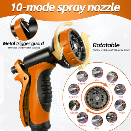 Tuyau arrosage extensible 22.5m rétractable avec buse 10 jets