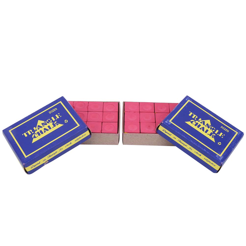 Keenso 24 Craies Carrées Billard – Bleu/rouge, Adhérence élevée, 2 Boîtes De 12, Anti-poussière, Pour Snooker, Billard, Compétition