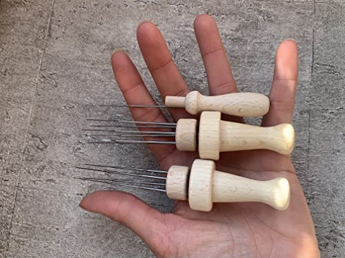 Heidifeathers 3 Wooden Needle Felting Handles #TOP6