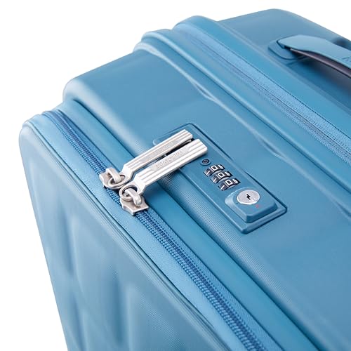 Image of American Tourister Bitbloc | Cabin Trolley Bag (55.5 cm) | 34 Ltrs | 360 8 Wheel Spinner | Hard Case | Recessed TSA Lock | 3 Years Global Warranty | Teal