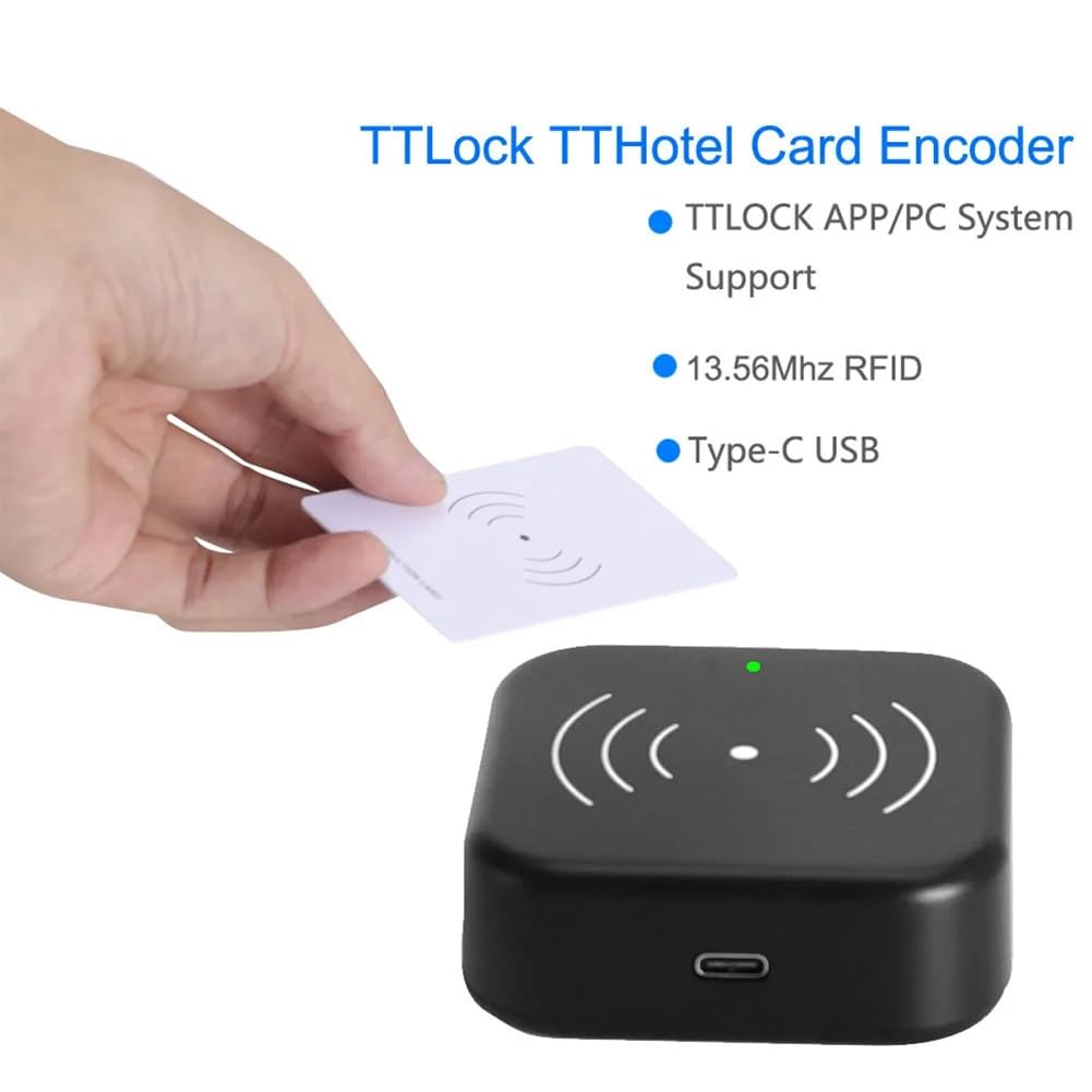 Suoumwa Codificador de Tarjeta Inteligente TTLOCK NFC 13,56 M M1 Lector de Tarjetas IC Escáner de Chip RFID para Software de de Alquiler TT Hotel TT