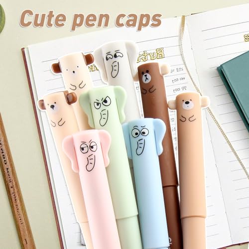 GZGXKJ 8pcs Erasable Pens Animals 0.5mm Rub Out Pen Erasable Pen Cartoon Friction Pens with 40 Refills and 4 Erasers Suitable for Office Supplie Student Stationery - Image 3