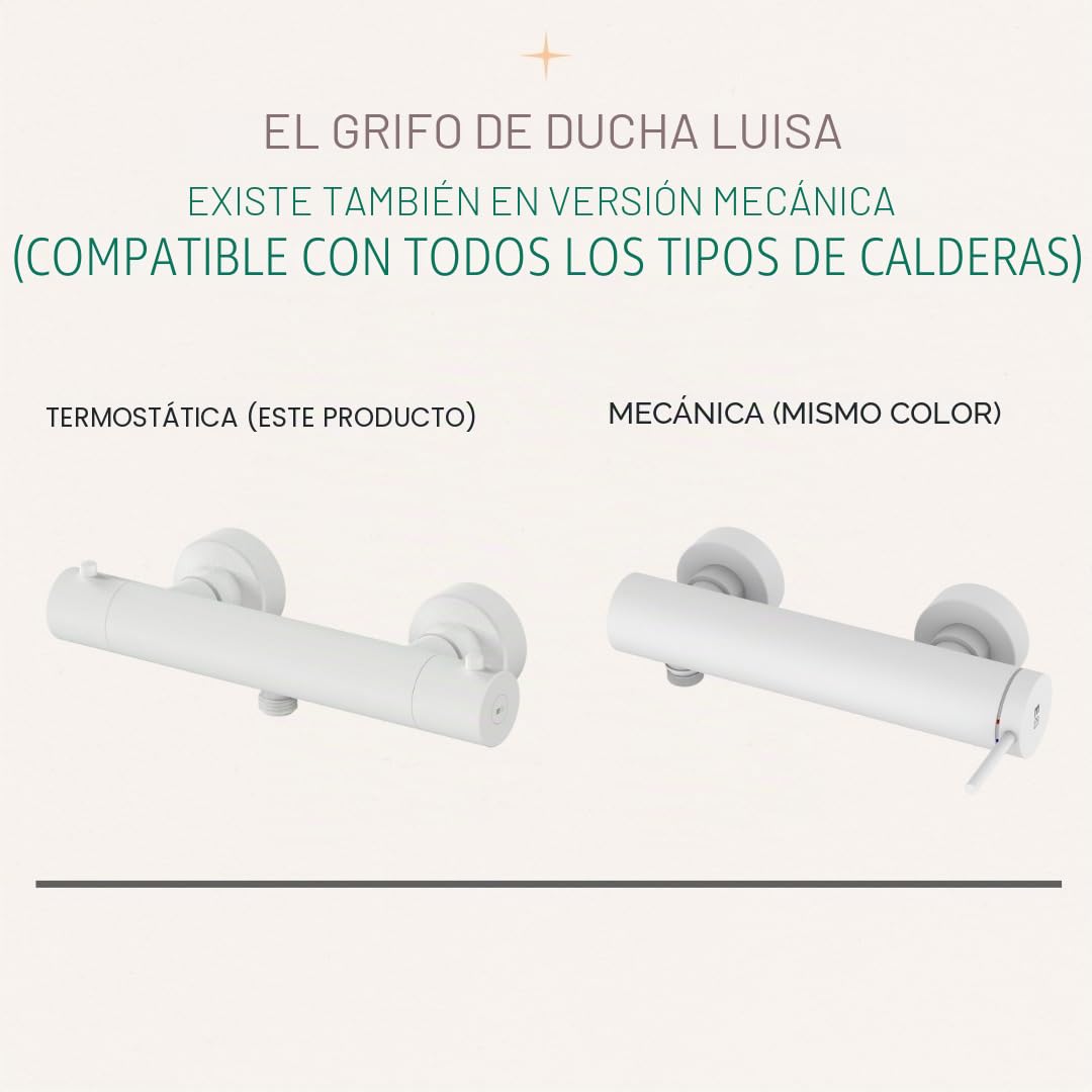 Essebagno 9024259 Luisa - Mezclador de ducha termostático blanco