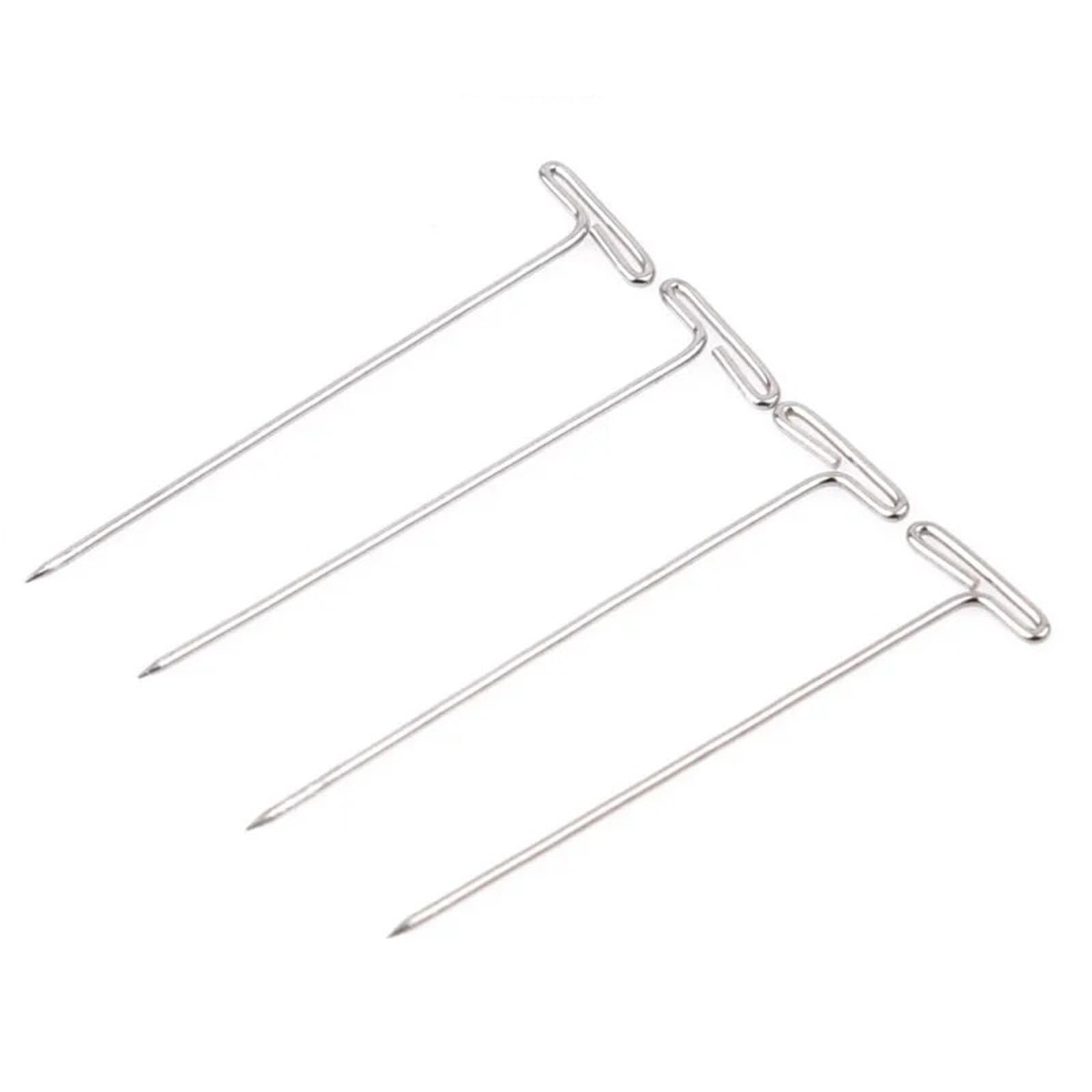 T Pins 50/100Pcs 27/32/38/45/50MM T Pin Needles Wig Making Pins for Blocking Knitting Assorted Sizes T-Pins Stainless Steel hairtools(50pcs-38MM)