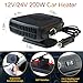 Car Heater,12V 200W Portable Car Heater that Plugs into Cigarette Lighter,Defroster for Car Windshield,2 in 1 Heating & Cooling Fans,with Hidden Handle Car Heaters for Vehicle