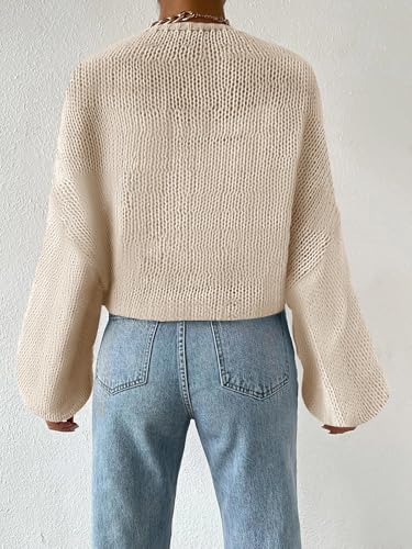 Women's Bolero Shrug Sweater Long Sleeve Open Front Crop Cardigan Top Outerwear2