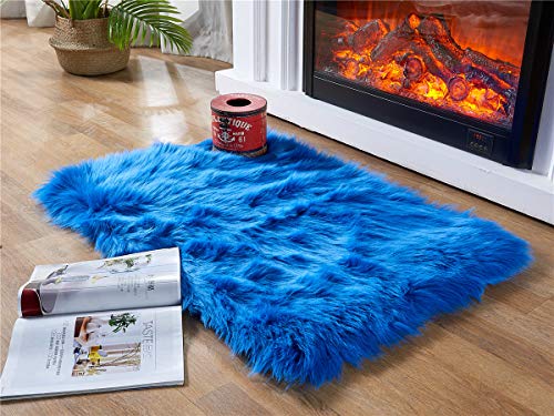 EasyJoy Soft Faux Sheepskin Fur Chair Couch Cover Area Rug for Bedroom Floor