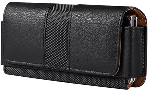 KOOLRIVER・Galaxy Z Fold7/6/5/4 ケース カバー 折りたたみ型 横仕様 ベルトループ ホルダー ホルスター 多機種対応 PUレザー カード収納 スマホケース(ブラック)