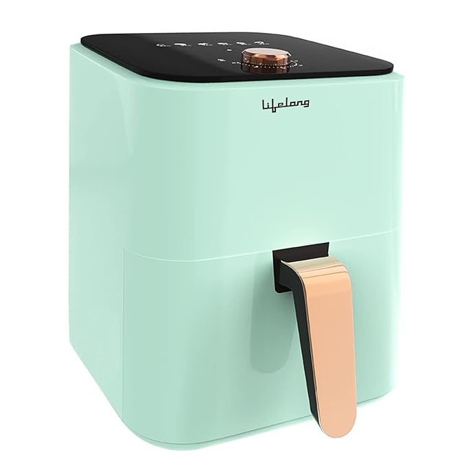 Lifelong 4L Air Fryer 1200W with Timer Selection Control | Hot Air Circulation Technology (LLHFD423, Green) at Rs. 3199
