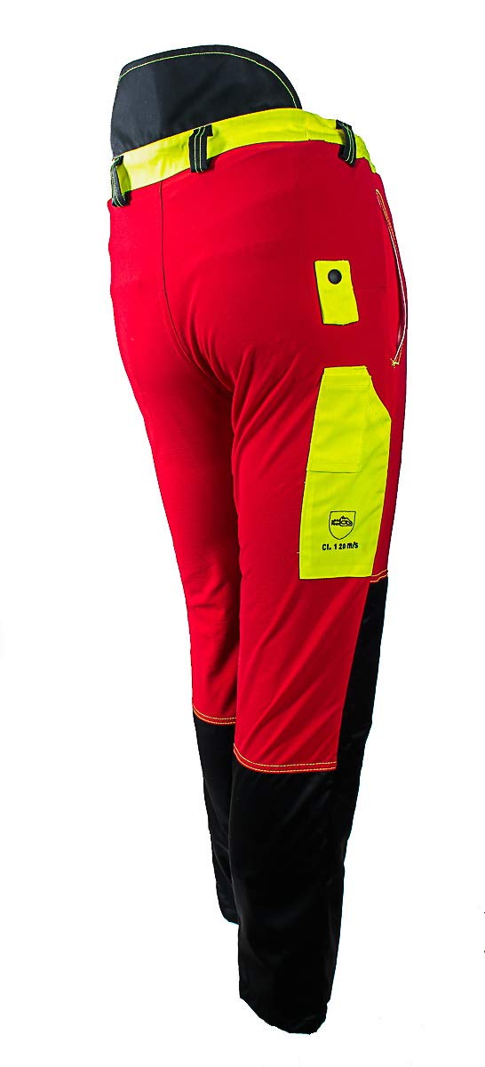 Francital Moderne Schnittschutzhose by rot - Bundhose - Forsthose - Forstkleidung (L, rot)