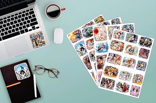 Image of AnimeVerse Pack of 56 One Anime Stickers for Laptop, Phone, Guitar, Bike, PC, | Waterproof Glossy Vinyl Decals | Residue-Free Anime Stickers Collection