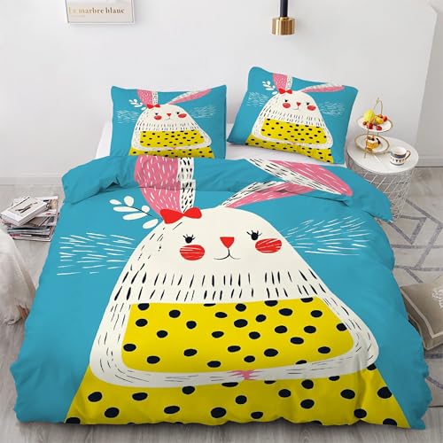 Housse de couette lapin 90x190 facile à border avec son zip robuste - 2