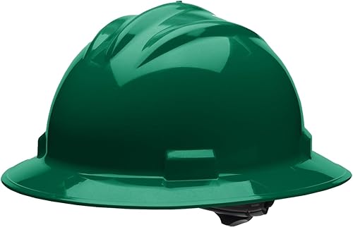 Bullard 3-Rib Full Brim Safety Hard Hat with 4-Point Ratchet Suspension and Cotton Brow Pad
