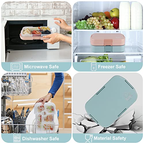 hombrima Kids Bento Lunch Box with 6 Compartments, Lunchboxes for Childrens Boys Girls Adults Work School BPA Free, Leakproof - Image 4
