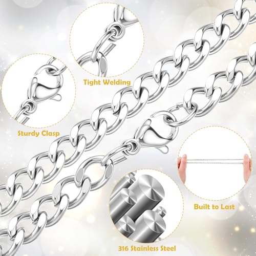 Kigeli Cross Necklace for Men Stainless Steel Layered Chain Cross Pendant Religious Christian Gifts for Birthday Christmas - Image 4