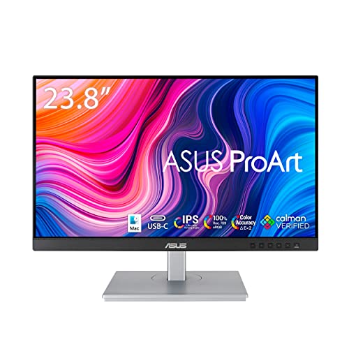 ASUS ProArt Display PA247CV 23.8” (60.45cm) Monitor, 1080P Full HD, 100% sRGB/Rec. 709, IPS, ΔE < 2, USB-C HDMI DisplayPort with Daisy-Chaining, Calman Verified, Eye Care, Anti-Glare, Ergonomic Stand