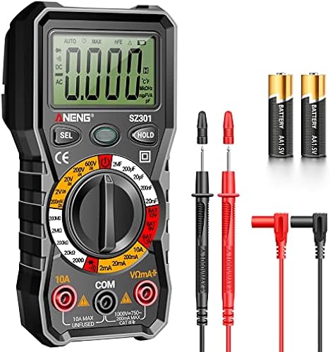 ANENG Digital Multimeter with Case,DC AC Voltmeter,Ohm Volt Amp Meter,Measures Voltage,Current,Resistance,Continuity,Diodes,Electric Tools for Househould Outlet,Automotive Battery Test
