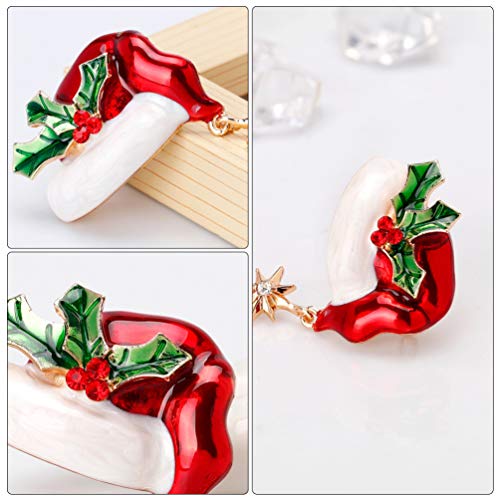 KESYOO 2 PeÃ§as de Broche de Natal Com ChapÃ©u de Papai Noel Mulheres Meninas Com Broche de Peito Co