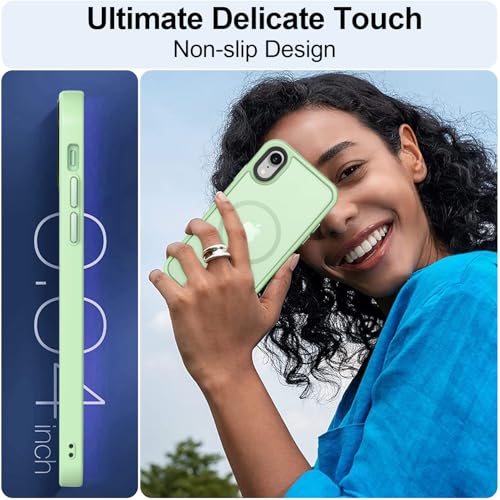 Image of MOCCA Magnetic Shockproof for iPhone XR Case,Light Green | 10ft Drop Tested | Compatible with MagSafe | Anti-Slip Matte Finish | Raised Camera & Screen Lip | Ultra-Slim Design