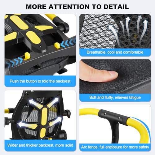Image of 2026 Upgrade Rear Back Seat for Kids Back Mount, Rear Mounted Child Bike Seat with Backrest Armrest Foot Pedals - Width Adjustable Bicycle Rear Seat for Kids, Fits All Bicycle Rear Frames | Rear Child Bike Seat,Rear Mounted Child Bike Seats