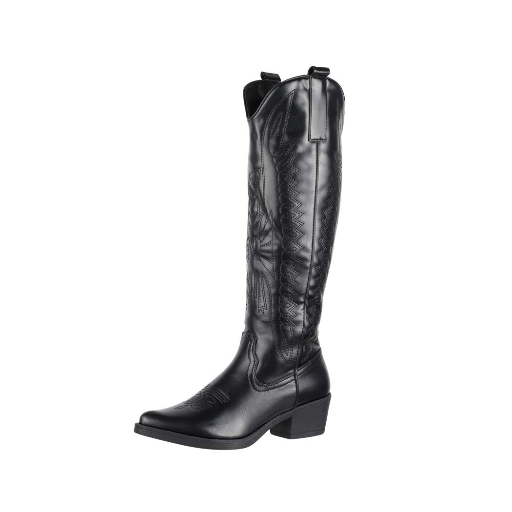 Elara Botas de Vaquero Mujer Chunkyrayan Negro