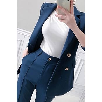 新品☆LL♪紺系♪ダブルブレスト♪ストレートパンツスーツ♪お仕事・通勤◯D393 楽天市場】レディーススーツ スーツ パンツ レディース ダブル