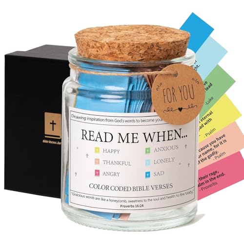 Bible Verse Jar, Read Me When Bible Verses Jar For Daily Encouragement, Inspirational Prayer & Reflection, Christian Gifts For Women and Men, Religious Graduation Gifts For Her, Gift For Mom
