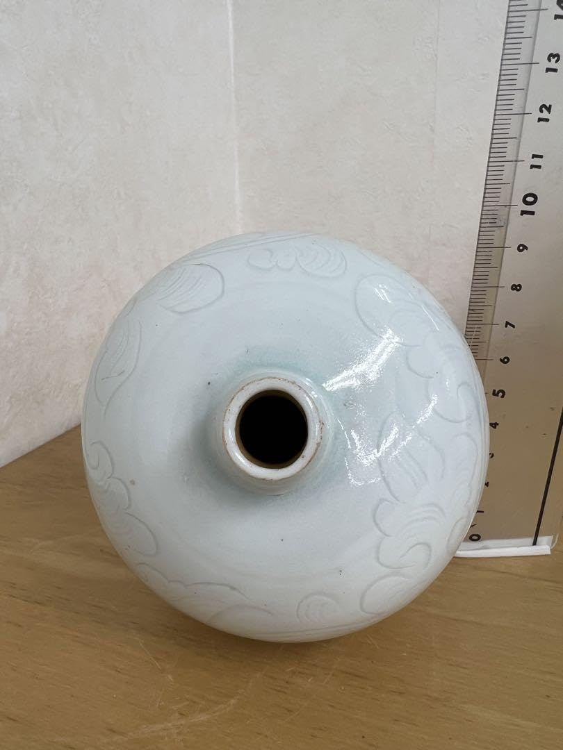 中国元時代影青釉　刻画花紋　梅瓶　骨董 美術品　唐物　 江戸　青磁　コレクション 中国元時代影青釉 刻画花紋 梅瓶 骨董 美術品 唐物 江戸