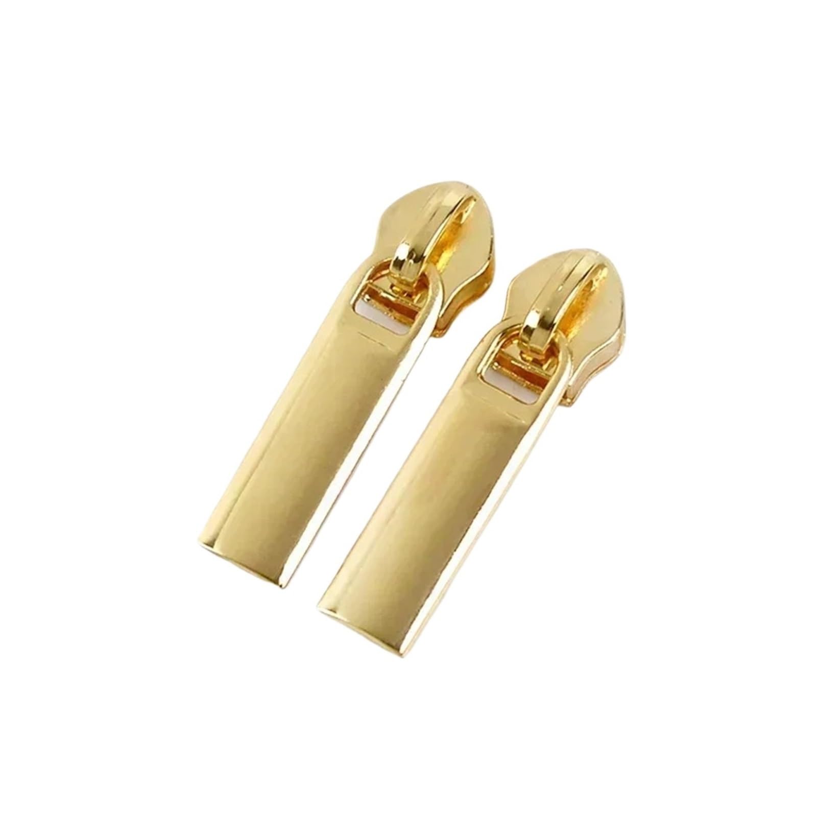 Zipper Pull Replacement Parts, Zipper Pulls 50 Pcs Size 5 Multicolor for Bags Shoes Garment Nylon Repair(LightGold)