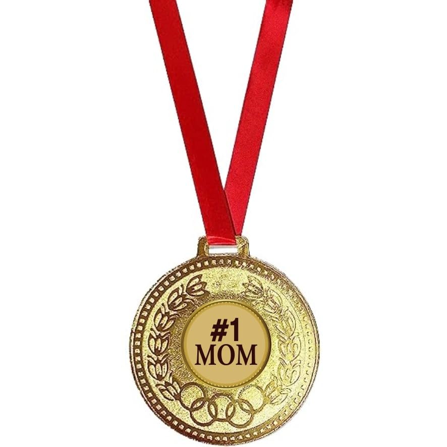 Kesora® - School Sports Competition Medal's | Medal's for All Sports | Appreciation Medal (Pack of Gold Medal with RED Ribbon) (Best Mom, Metal)-picture-23