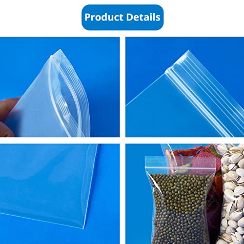 200 Count 3\" x 5\" Clear Plastic Bags 2.6 Mil Resealable Zipper Poly Storage Bags for Bakery Cookies Goodies Jewelry etc Small Items
