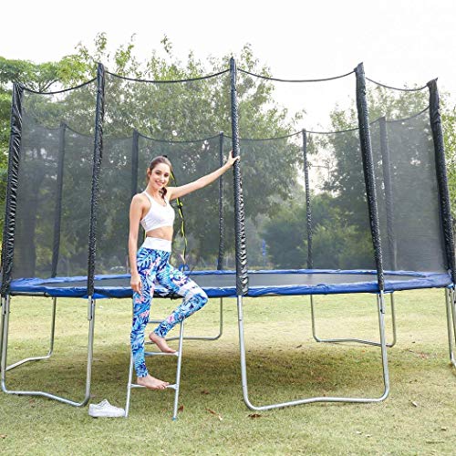 DREAMVAN 15FT TUV Approved Trampoline, Kids Trampoline with Enclosure net and Poles Safety Pad Ladder, Jumping Mat Rain Cover, Great Outdoor Backyard Trampoline