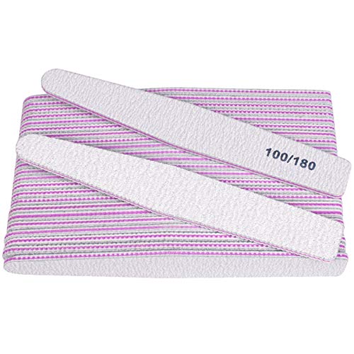 50 Packungen 100/180 Nagelfeilen, Bulk Emery Boards für Nägel, Finger-Nagelfeilen, robuste Nagelpuffer Cover