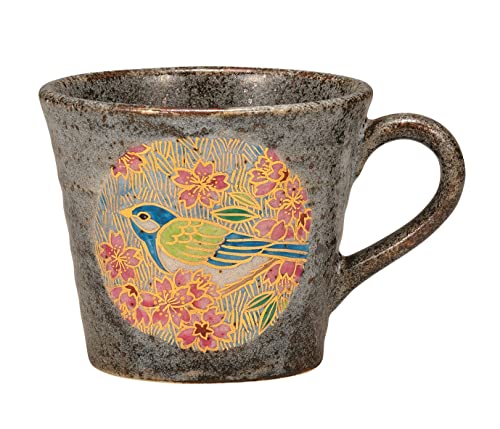 九谷焼マグカップ・金桜花鳥 K7-864