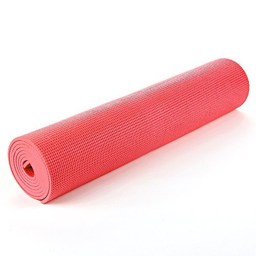 TNP Products TnP Yoga Exercise Fitness Workout Non Slip Mat With Carry Case 183cm x 61cm x 0.6cm - 6mm Thick for Camping/Hot Yoga/Pilates / Physio/Bikram Ashtanga Hatha/Floor / Aerobic (Red)