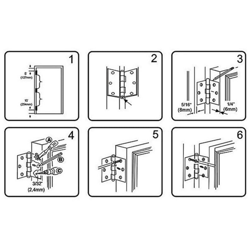6Pcs Door Hinges,Heavy Duty Brass Folding Hinges for Gate,Window,Drawer 2.5inch Antique Brass - Image 3
