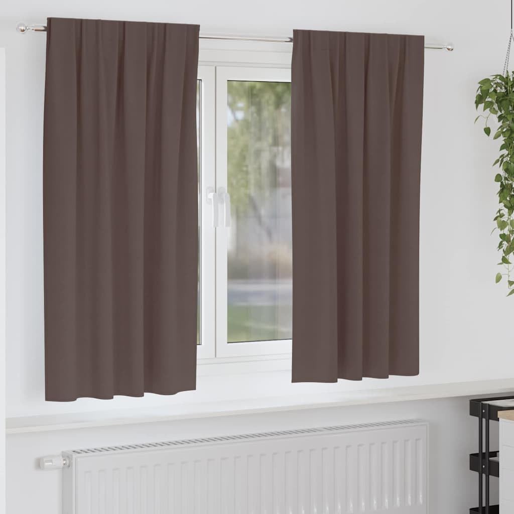 Rideaux occultants marron foncé 175x140 cm pour chambre et salon