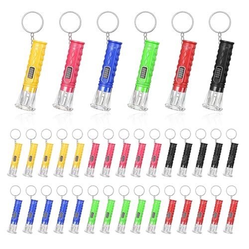 flintronic 30 Pezzi Mini Torcia Portachiavi, 6 Colori Mini Torcia