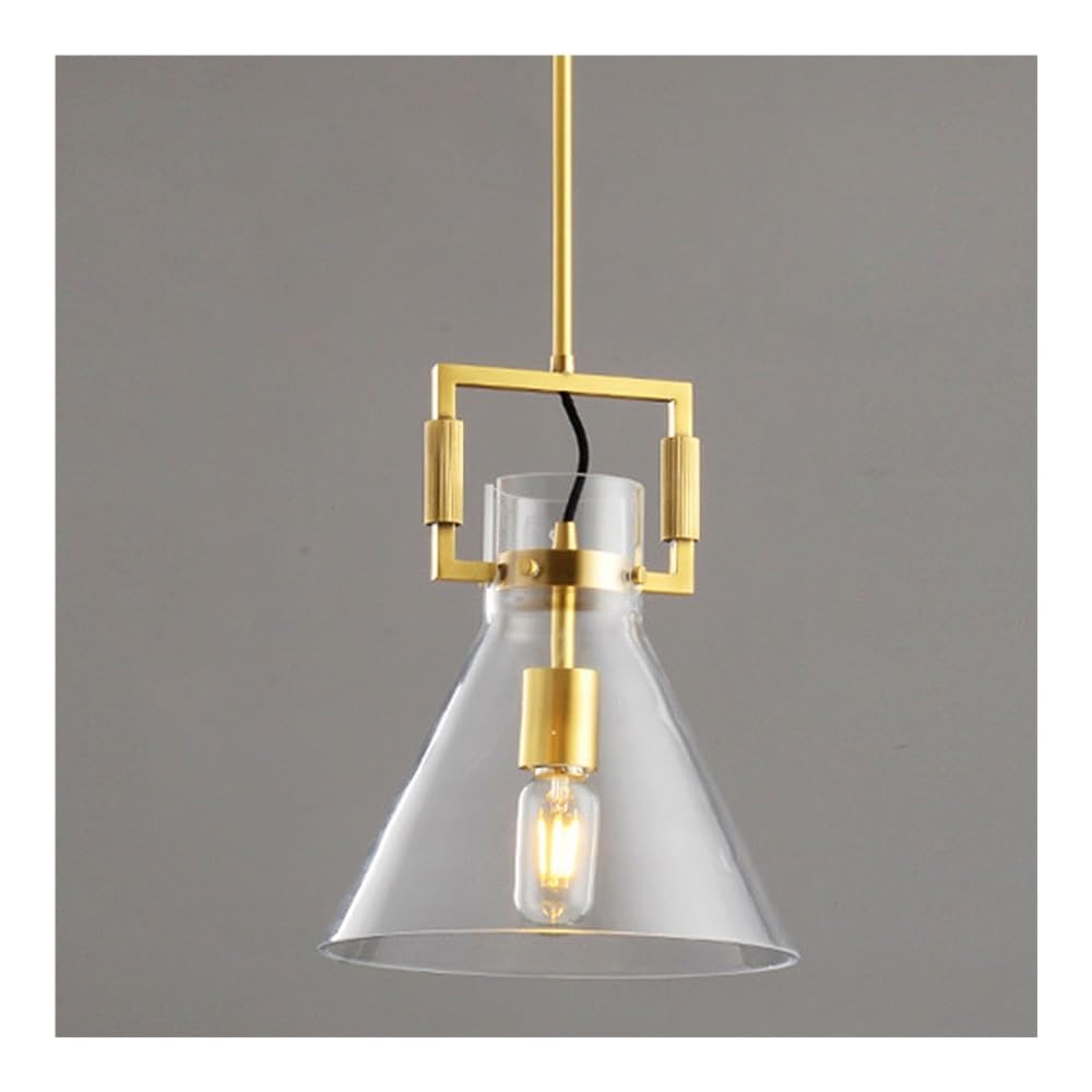 Lustre en verre minimaliste et lampe suspendue au plafond pour chambre et cuisine