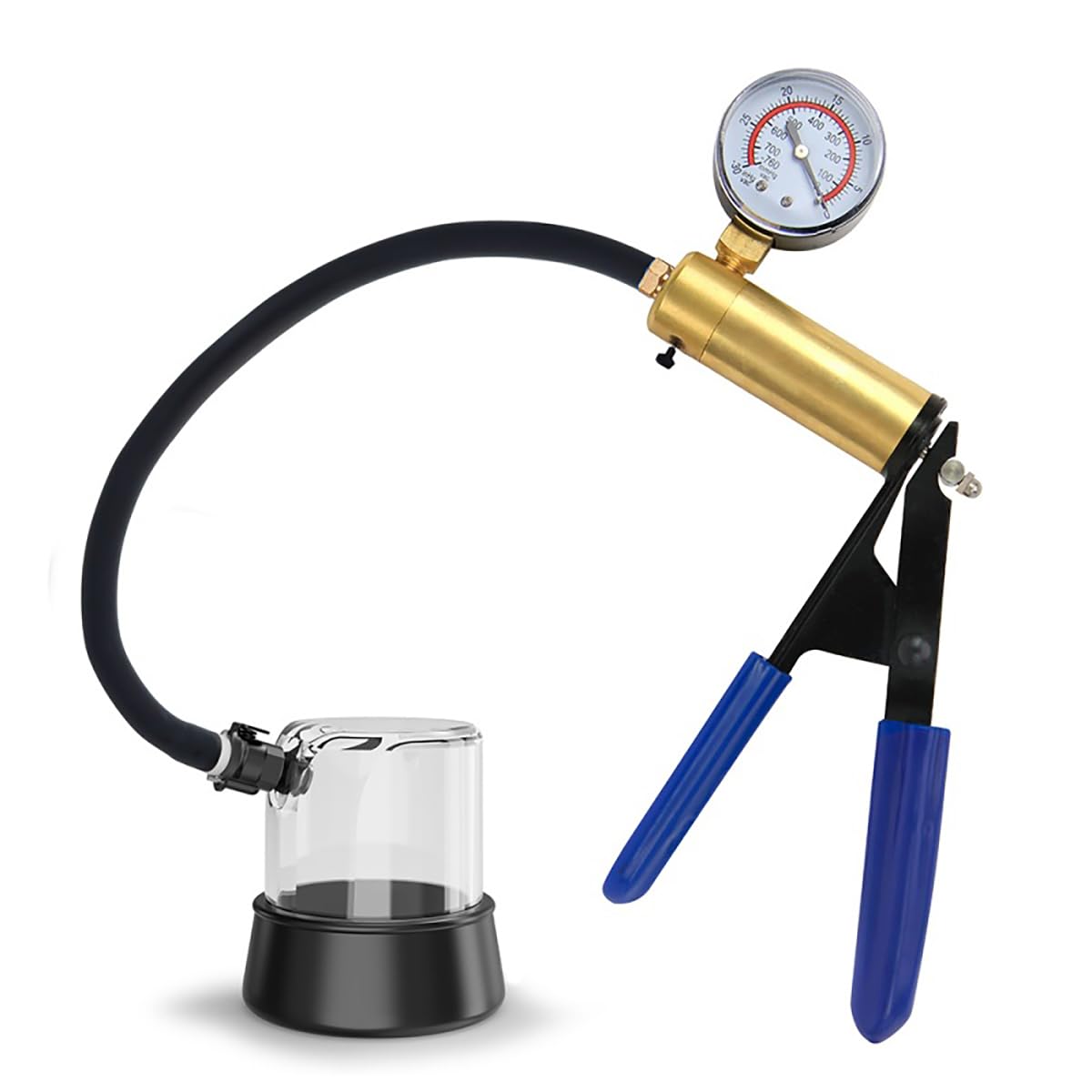 Pompa pene manuale con manometro e impugnatura ergonomica – Kit pro per allungamento del glande, tensione controllata e intensificazione dell’erezione