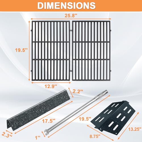 Genesis Grill Parts for Weber Genesis Replacement Parts for Weber Genesis 300 SER(w/ Front Control Knobs) Accessories for Weber Flavorizer Bars 7621,Grates 7524,Burner Tube 62752 &Heat Deflectors 7622 by PETKAO - Image 4